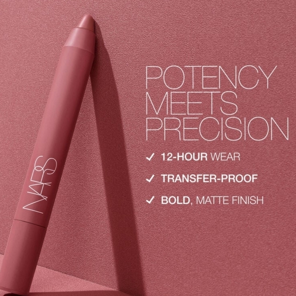 NARS Powermatte High Intensity Lip Pencil: Walkyrie 180 Soft Wm Brown .05oz NIB - Picture 4 of 7